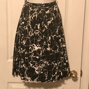 Calvin Klein Long Pleated Faux Leather Skirt